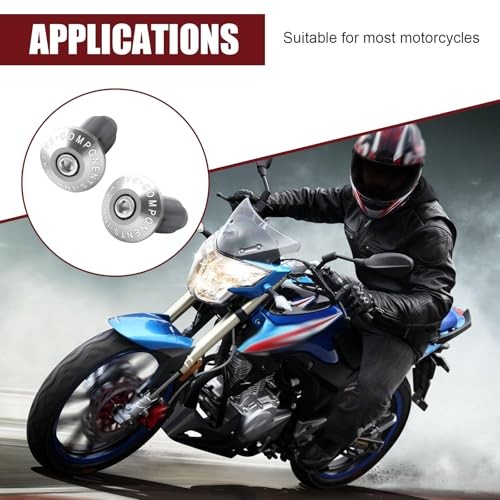 2 PCS 7/8" Motorcycle Handlebar End Caps, Universal Handle Bar End Silver