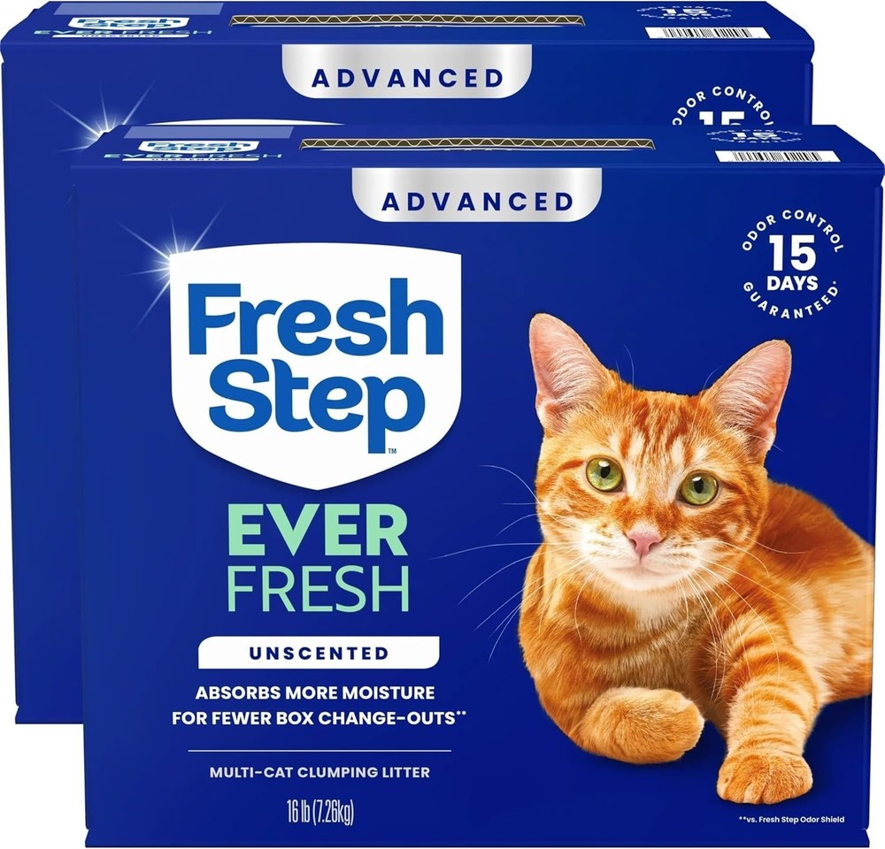 32 lb Advanced Ever Fresh Cat Litter - Low Dust, Odor Control, Unscented Formula