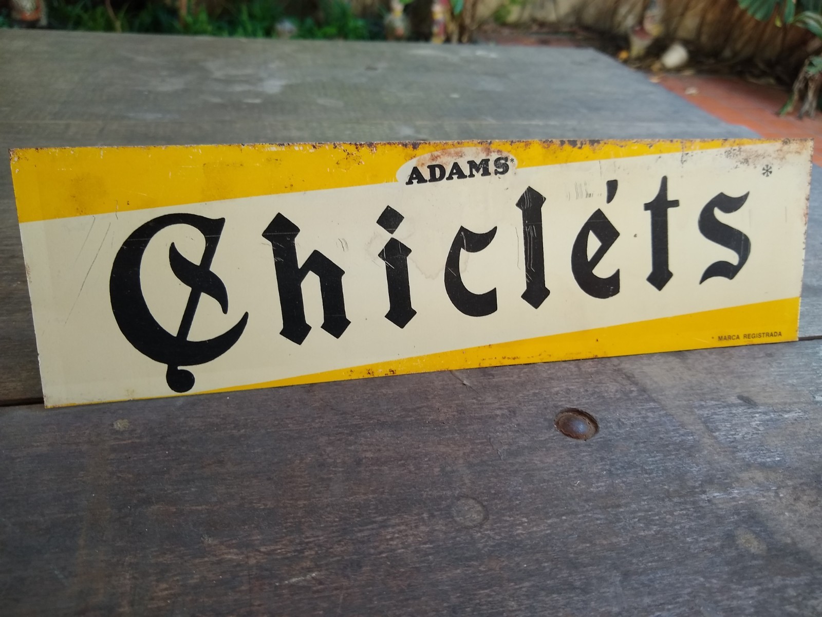 Chiclets Adams Vintage Advertising Tin Sign – Original Metal Display - 60's