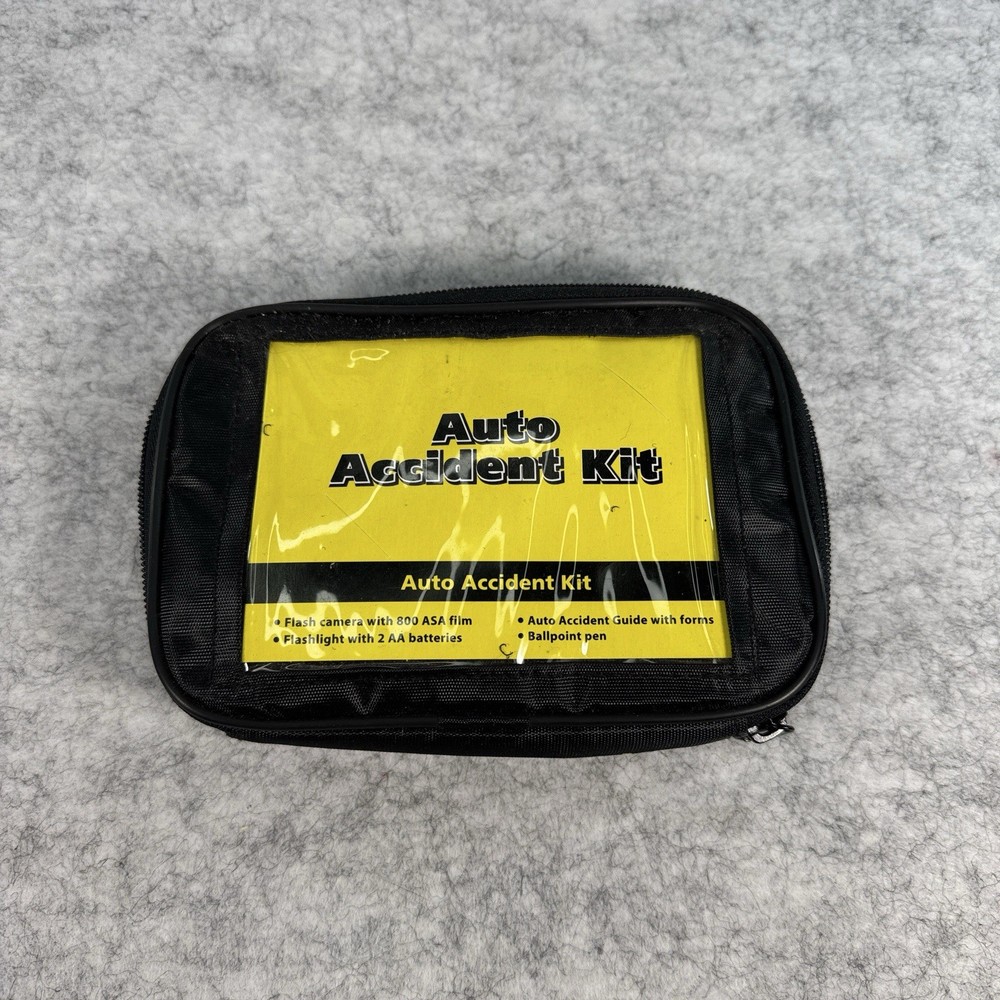 Auto Accident Emergency Kit Flash Camera Guide Pen Flashlight Case Bag Roadside