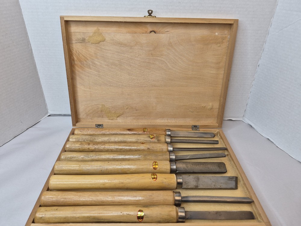 Wisdom 8 Piece Wood Lathe Chisel Set With Case