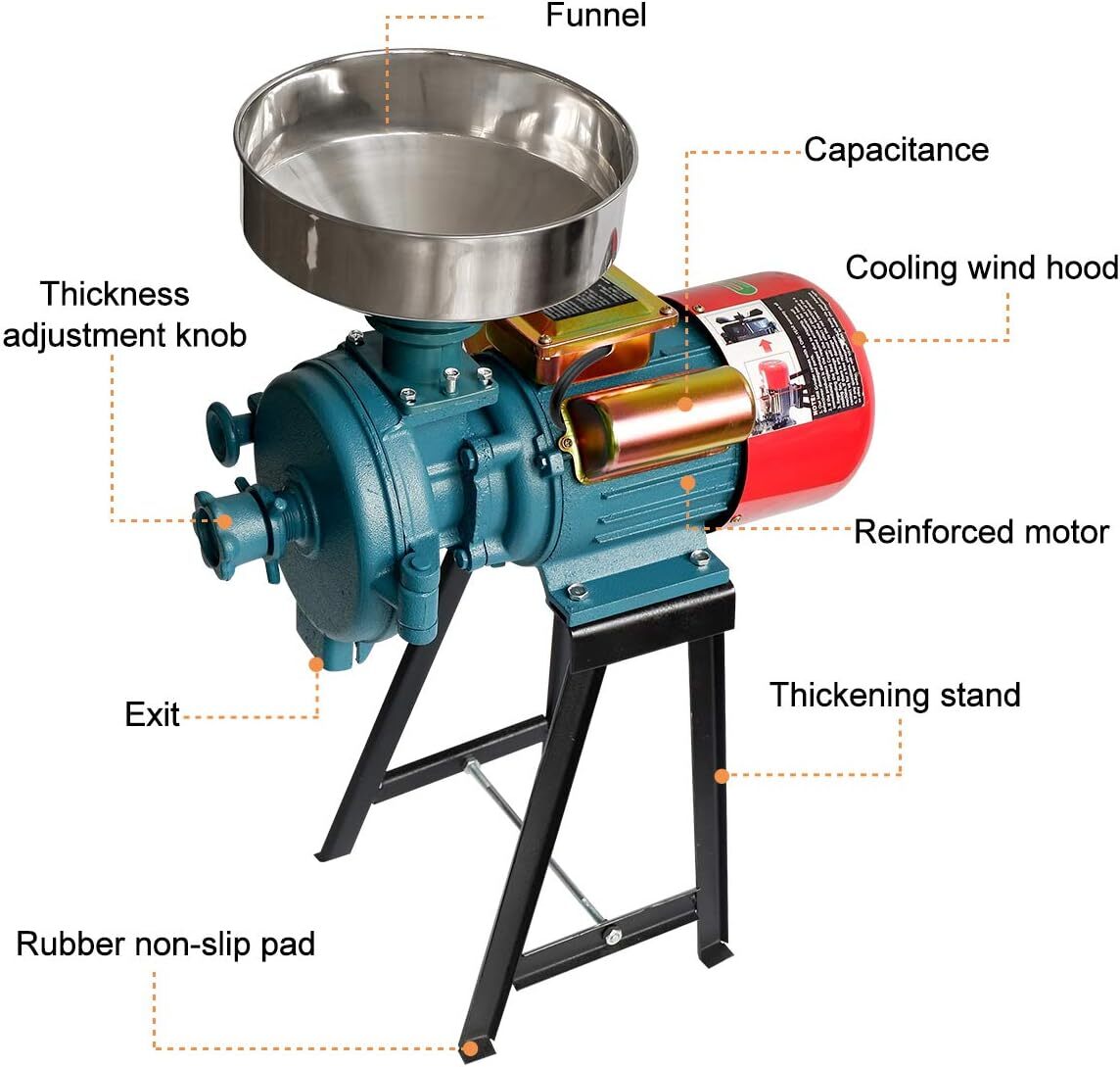 NAIZEA 3000W Electric Grain Mill Cereals Corn Grain Coffee Wheat Feed Machine