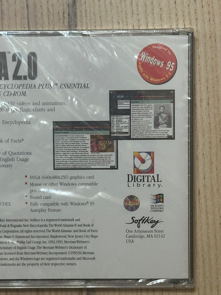 Infopedia 2.0 Windows 3.1 / Windows 95 Encyclopedia on PC CD-ROM Sealed