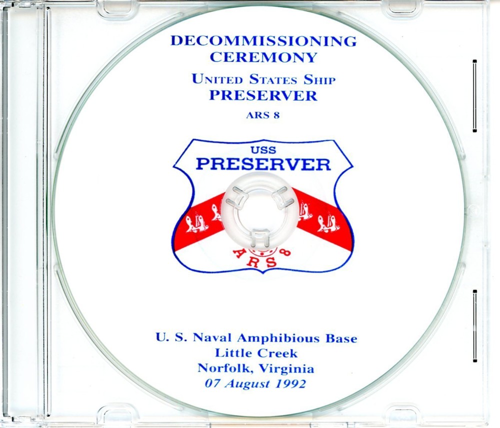 USS Preserver ARS 8 Decommissioning Program 1992 United States Navy