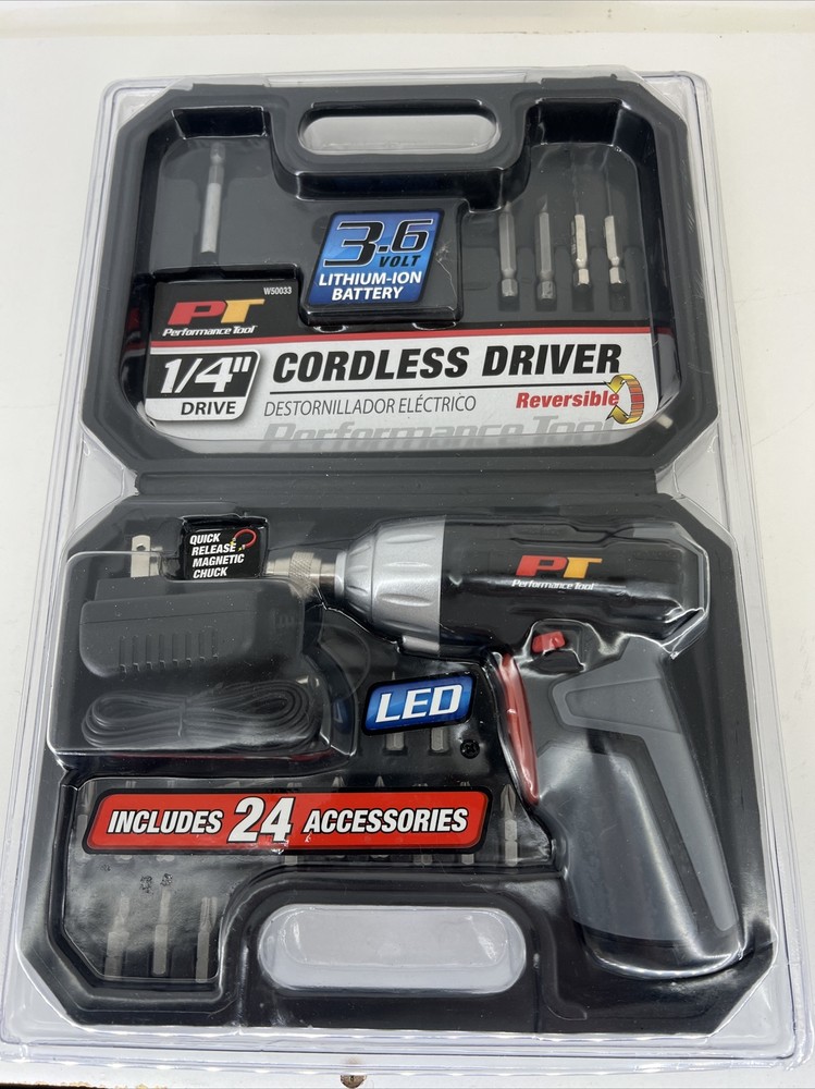 Performance Tools W50033 1/4" Cordless Drivers 3.6 Volt