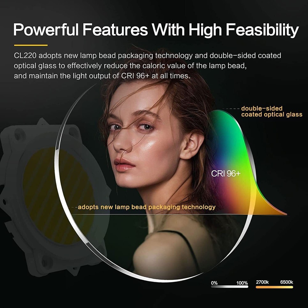 COLBOR CL220 Led Video COB Light 2700K-6500K Continuous lighting APP Control