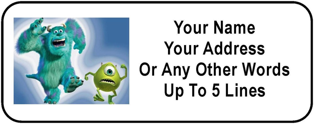 30 Monsters Inc Personalized Address Labels