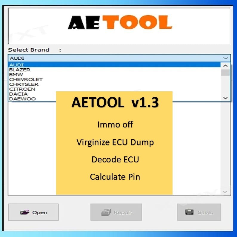 Engine Ecu Decoding Immobilizer Tool Aetool V1.3 Turn Off Immobilizer Functions