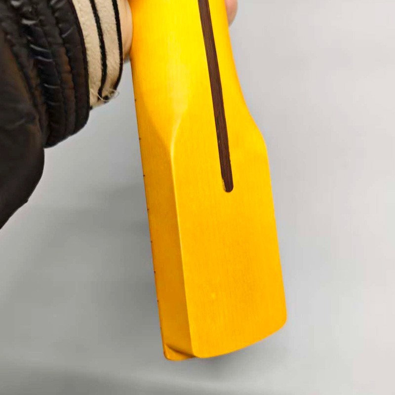 DIY Maple Electric Guitar Neck 25.5" Scale Length 22 Frets Yellow，Unfinished