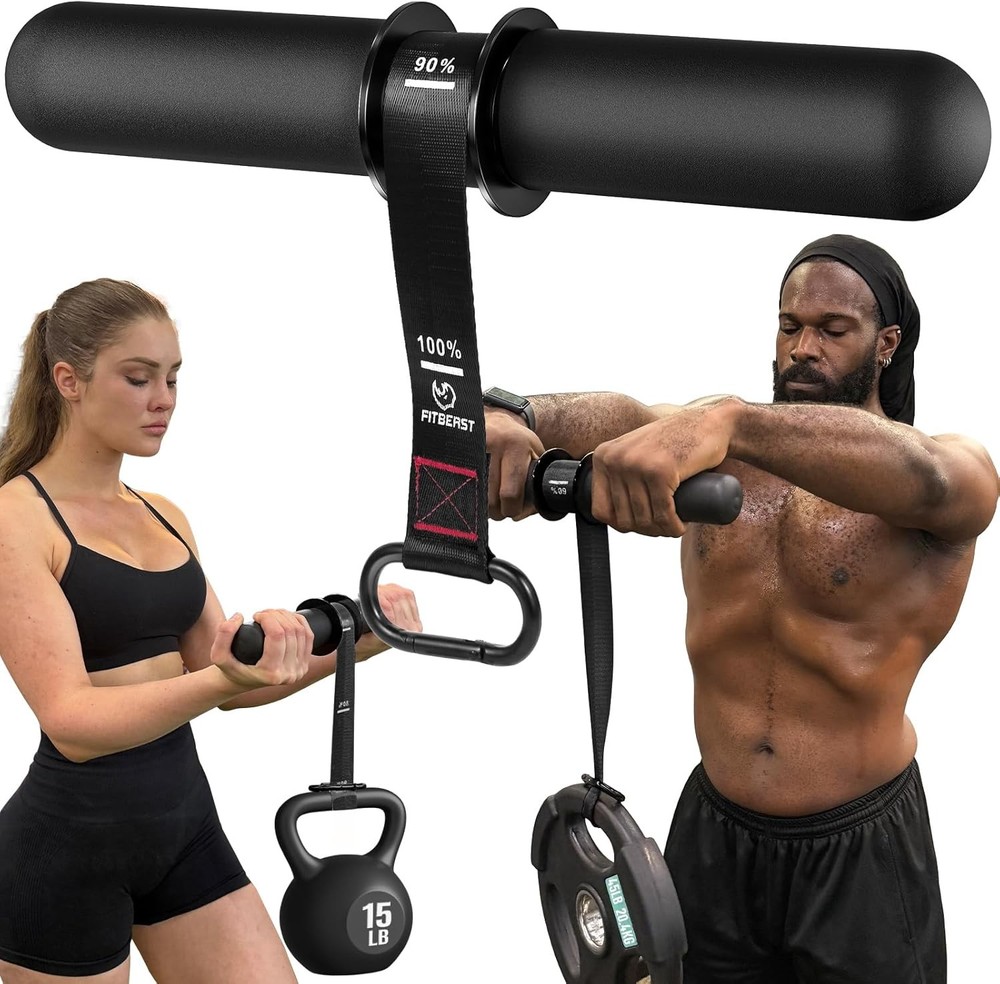 Forearm strength trainer and forearm exerciser, wrist roller with thickened