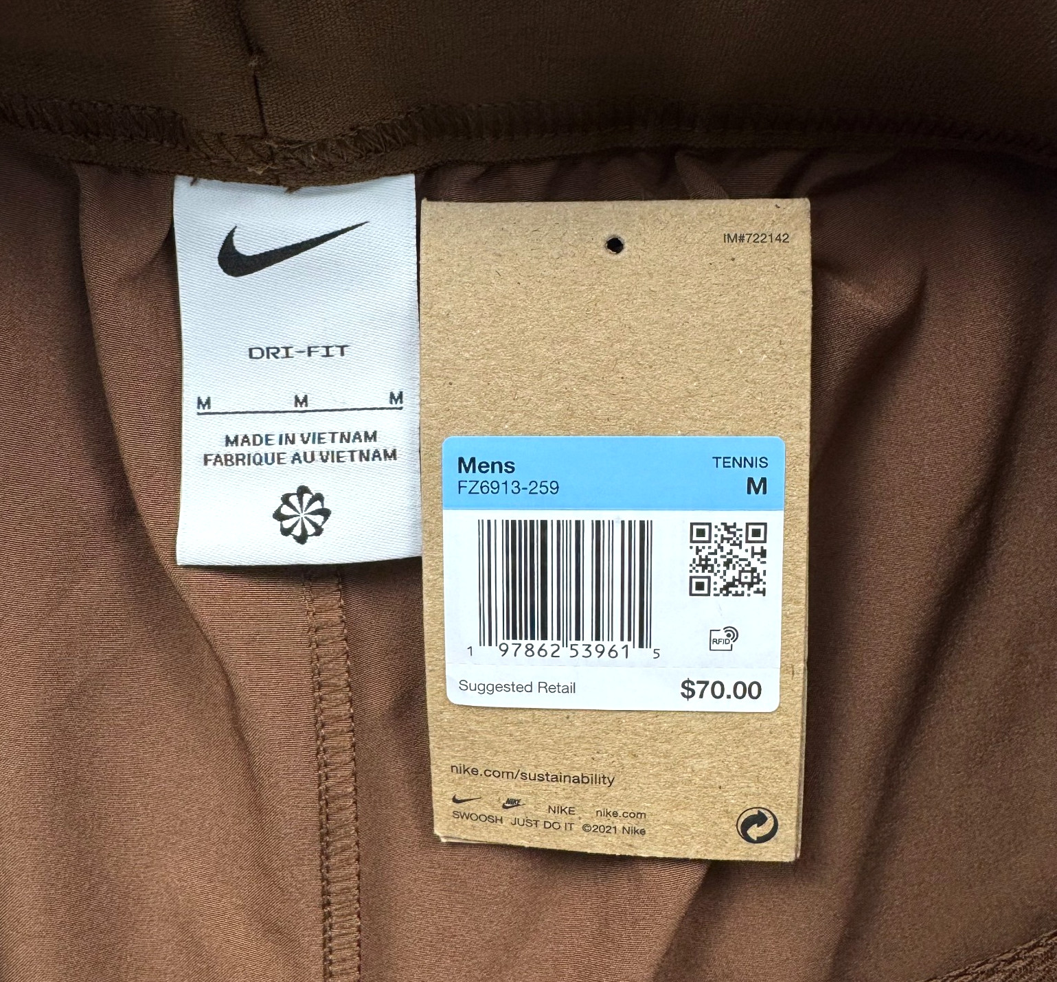 Nike Court Men's Size Medium Dri-Fit Advantage 6" Tennis Shorts FZ6913-259