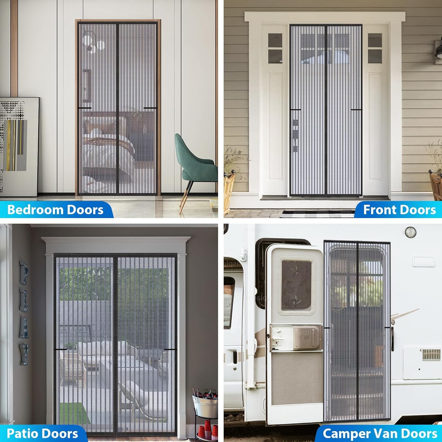 Heavy Duty Door Screen Magnetic Closure, LOVIGA Thickened Fiberglass Screen Door