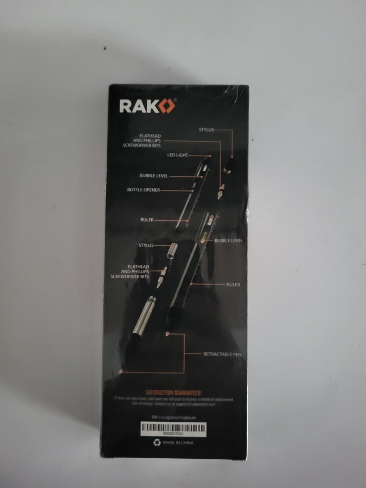 Rak Multi-Tool Pen Set Multiple Tools LED Light + Screwdrivers Etc.