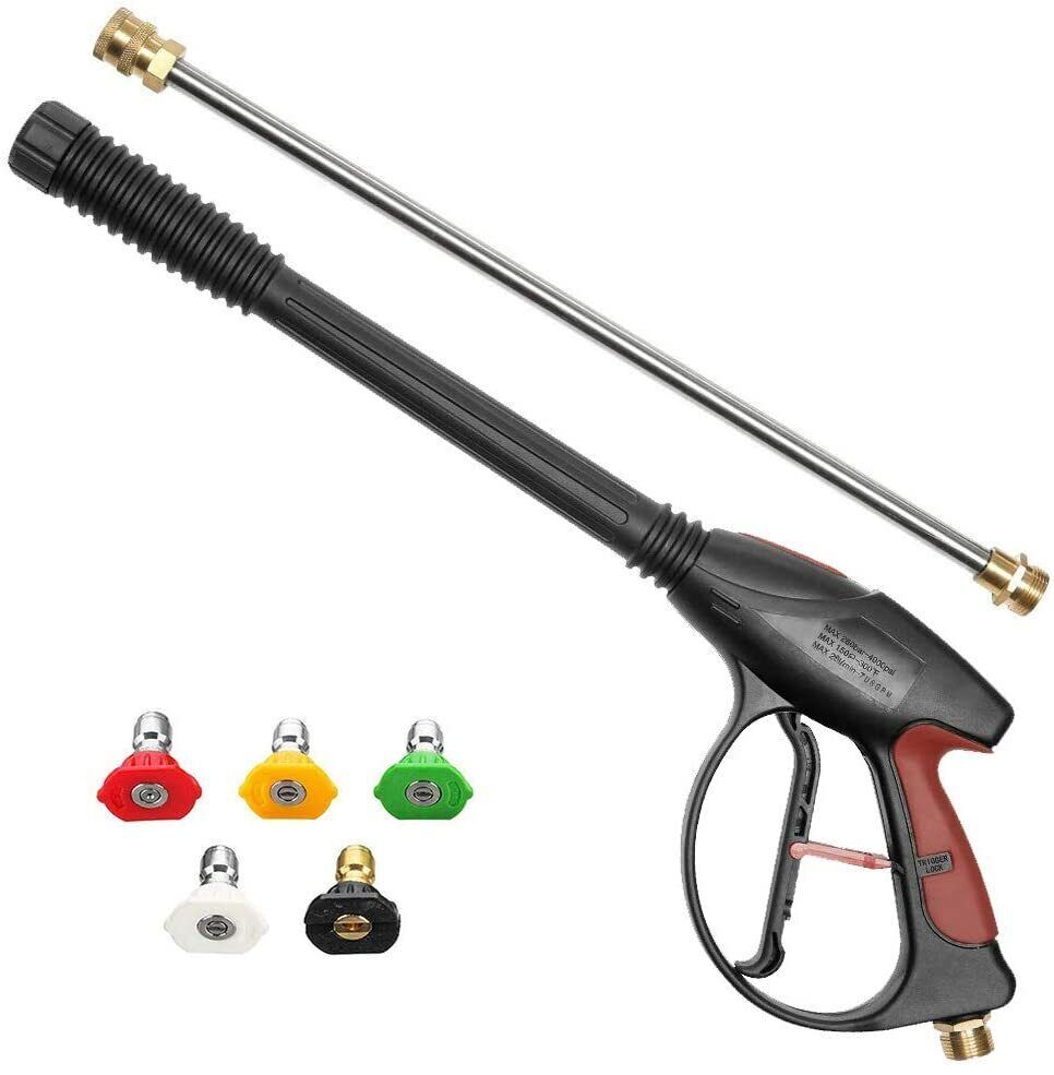 4000PSI High Pressure Power Washer Spray Gun Wand Lance Quick Nozzle Tips Kit