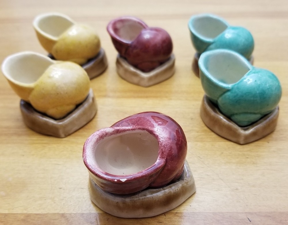 Set 6 Vintage *ESCARGOT SHELLS* Hand Made Pottery