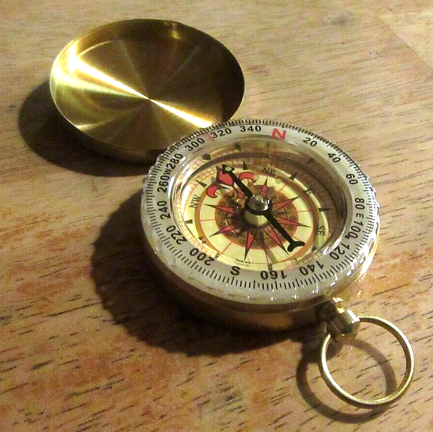 2pcs Waterproof Luminous Compass Camping Hiking Brass Compass Portable Compass