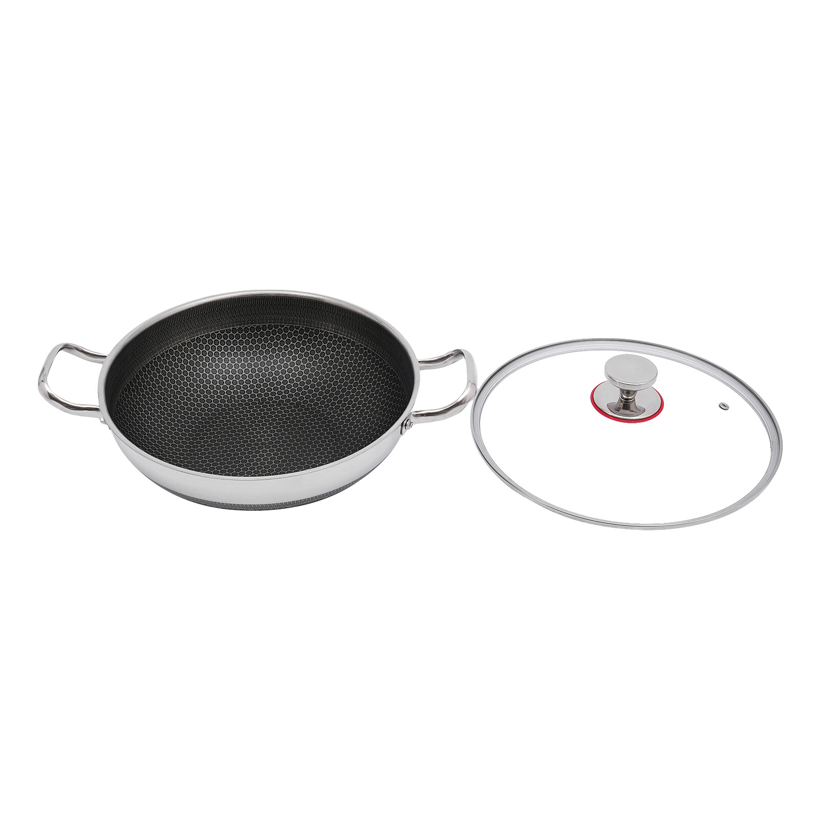12-inch Stainless Steel Sauté Pan Skillet Non-stick Frying Pan With Lid