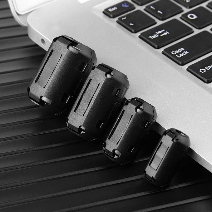 Ferrite Ring Core Black Noise Suppressor Cable Clip-20Pcs.