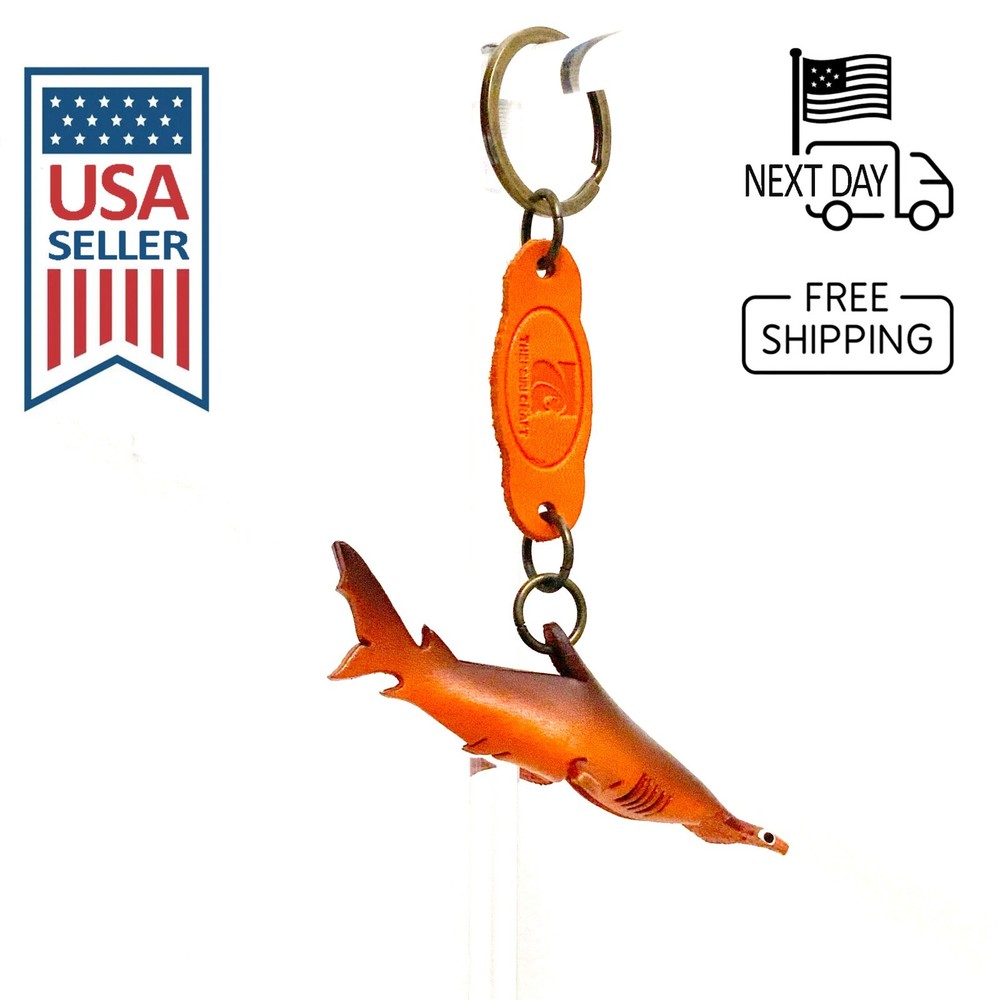 Hammerhead Shark Handmade Leather Keyring