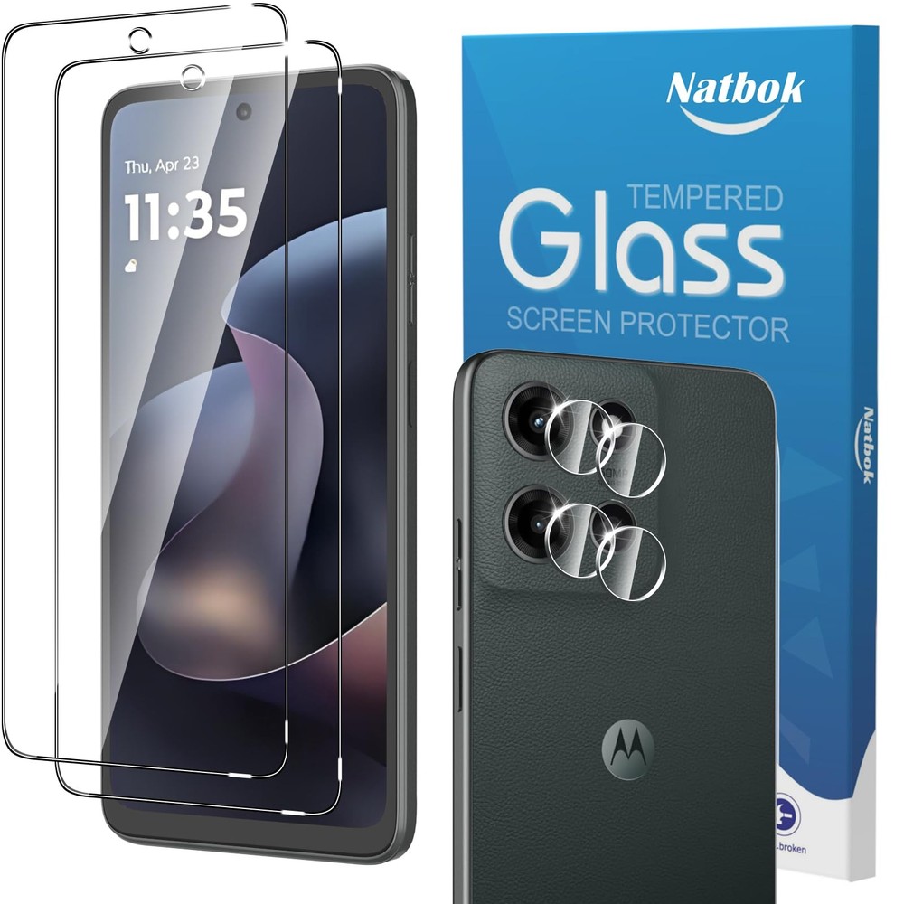 2+2 Pack for Moto G 2026/2025 Screen Protector with Camera Lens Protector,wit...