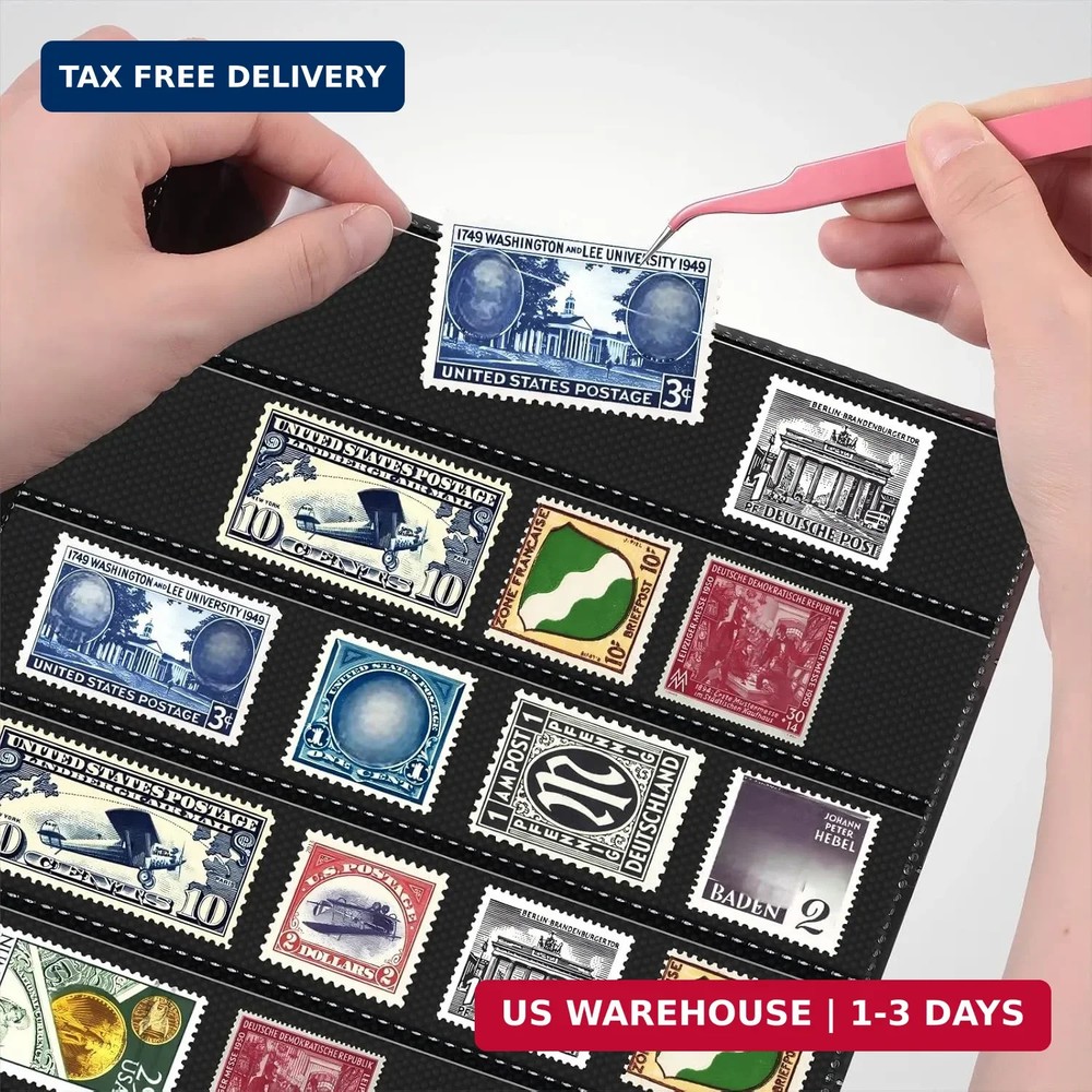 Cindeer 20 Sheets Stamp Pages Collector Album Binder Standard 9 Hole Binder Slee