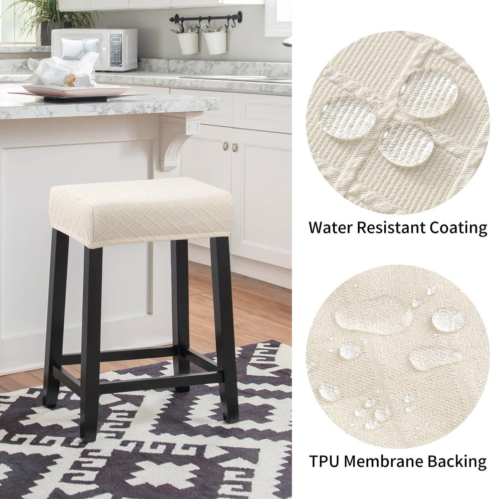 Stool Covers Rectangle - 4 Pack Stretch Waterproof Saddle Seat Cover Counter ...