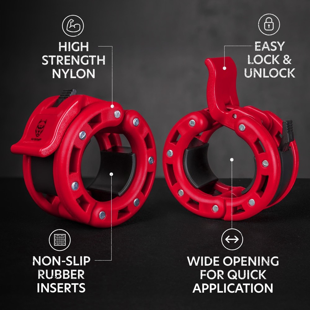 Barbell Collars Clamps – Quick Release 2 inch Locking Olympic Bar Collars for...