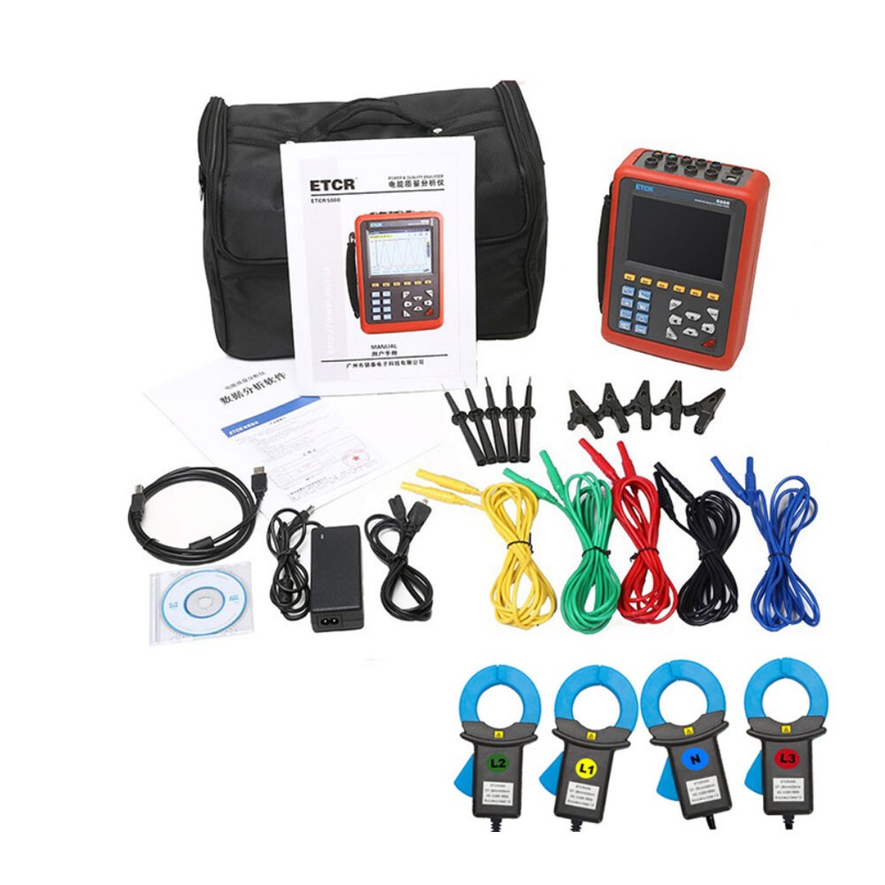 040B+ETCR5000 Multi-functional Power Quality Analyzer 3 Phase Power Analyzer