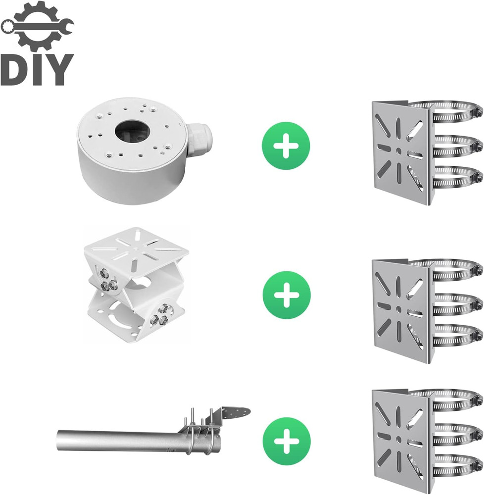 Universal Vertical Pole Mount for Security Camera, Stainless Steel Mounting Corn