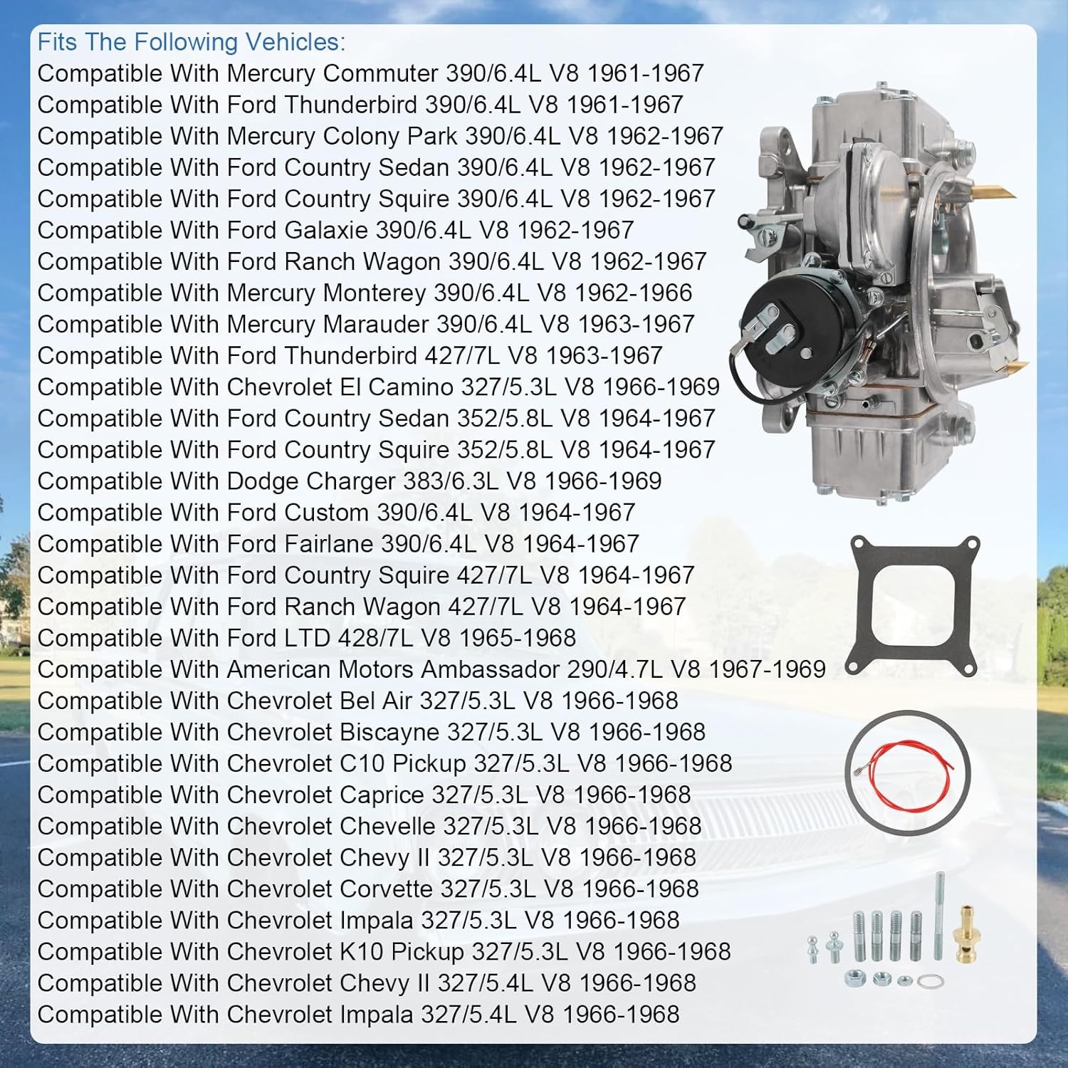 4 Barrel Carburetor Street Warrior for 0-80457S Holley 4160 Performance 600 CFM