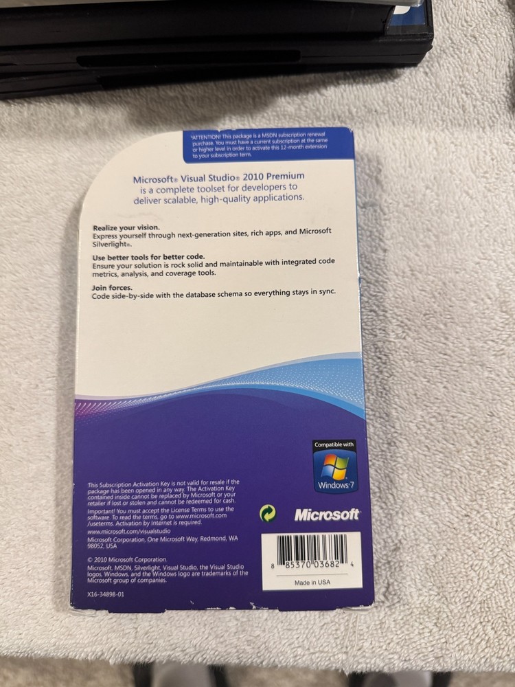 Microsoft Visual Studio 2010 Premium - No Disc!!!!