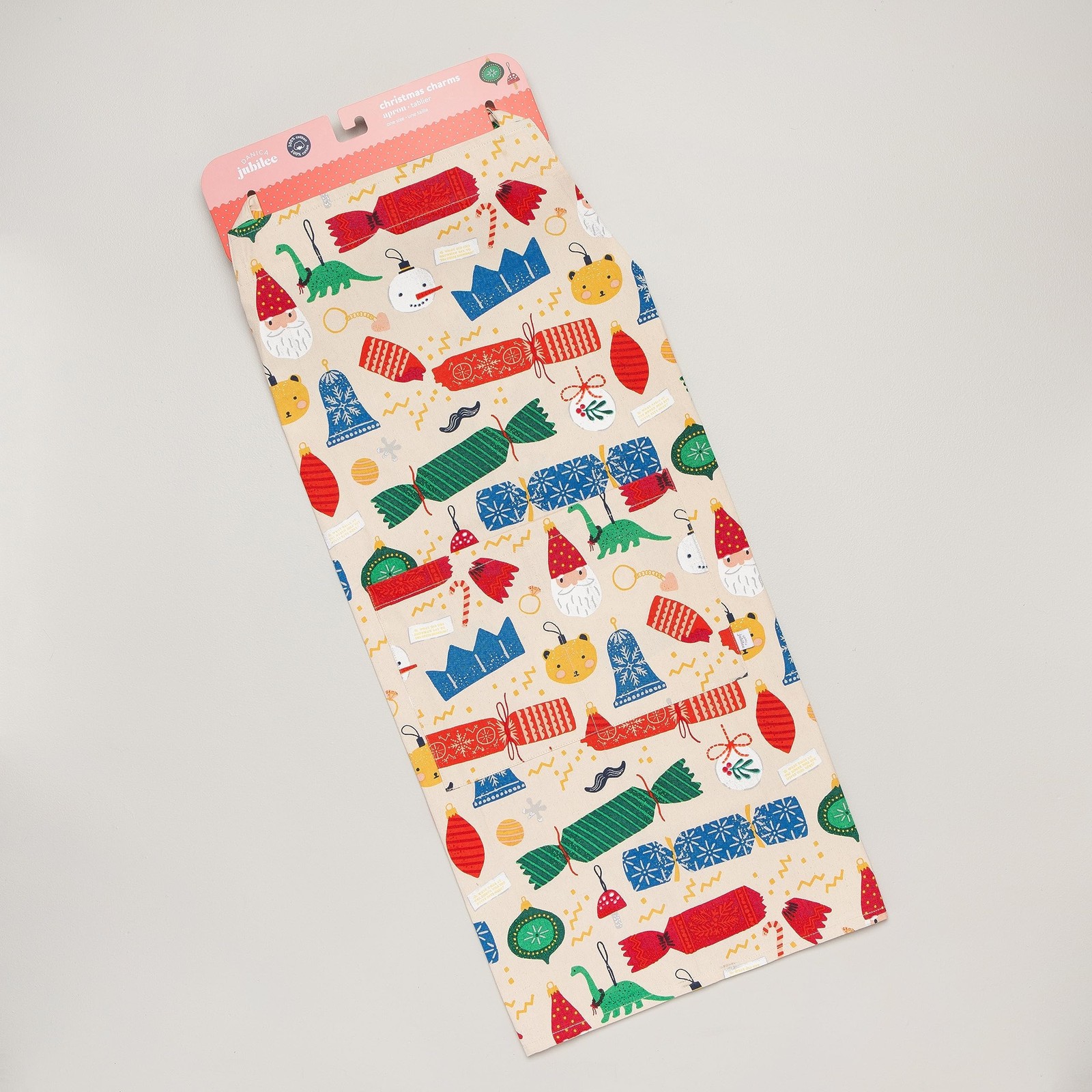 Jubilee 100% Cotton Adjustable Bib Apron with 2 Pockets, Christmas Holiday Ch...