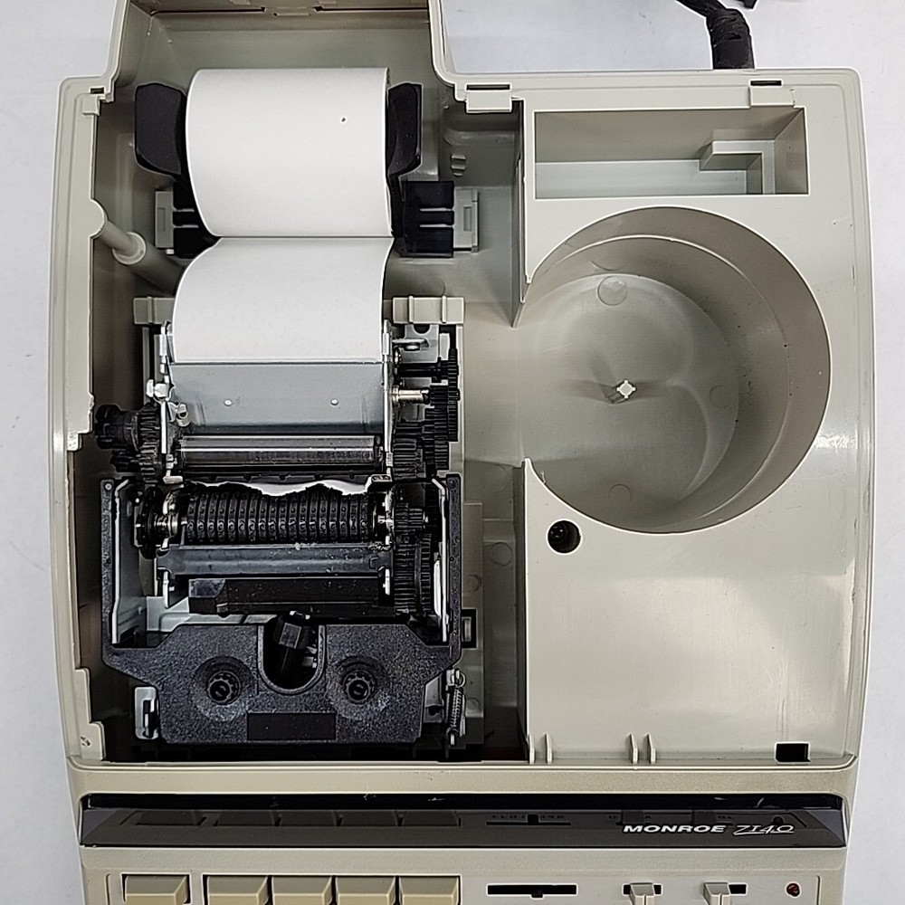 Monroe 7140 Printing Calculator Adding Machine Beige - NO TOP COVER - TESTED