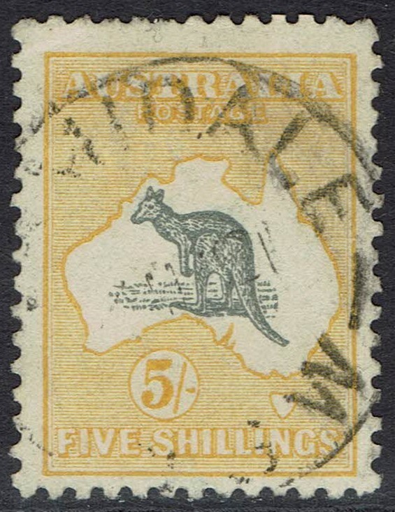 AUSTRALIA 1915 KANGAROO 5/- 3RD WMK USED