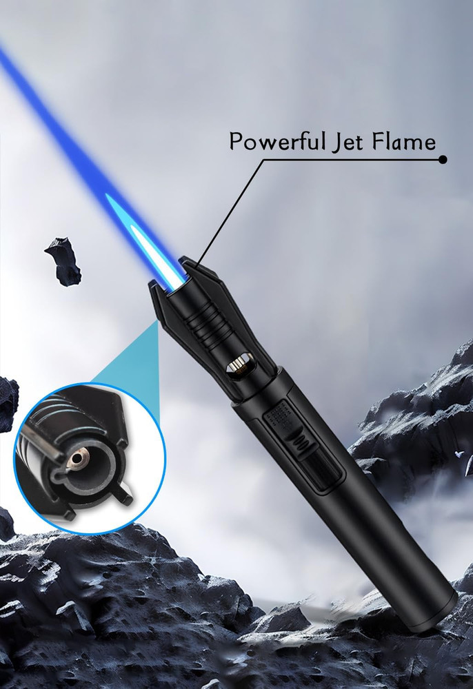 Torch Lighter - Windproof Jet Flame Refillable Butane Lighter with Adjustable F