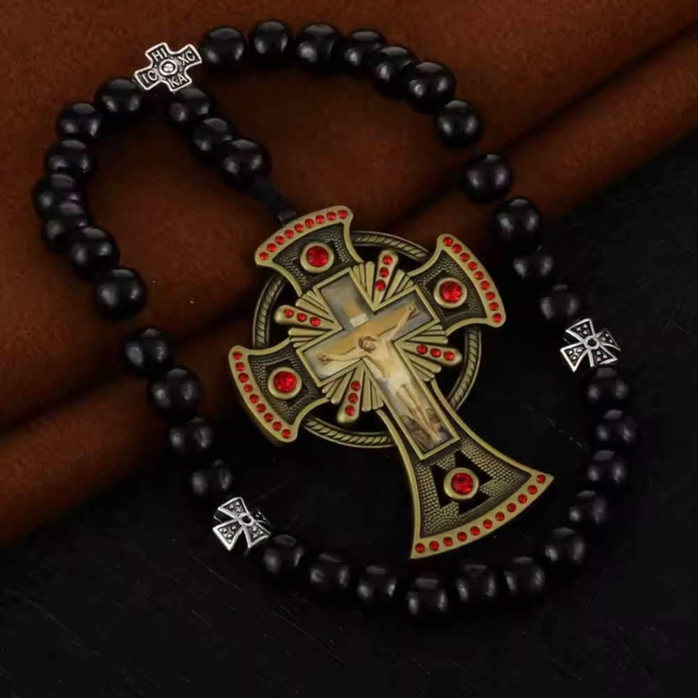 Eastern Orthodox Chotki Komboskini Prayer Beads Rosary 33 Beads Wooden Black