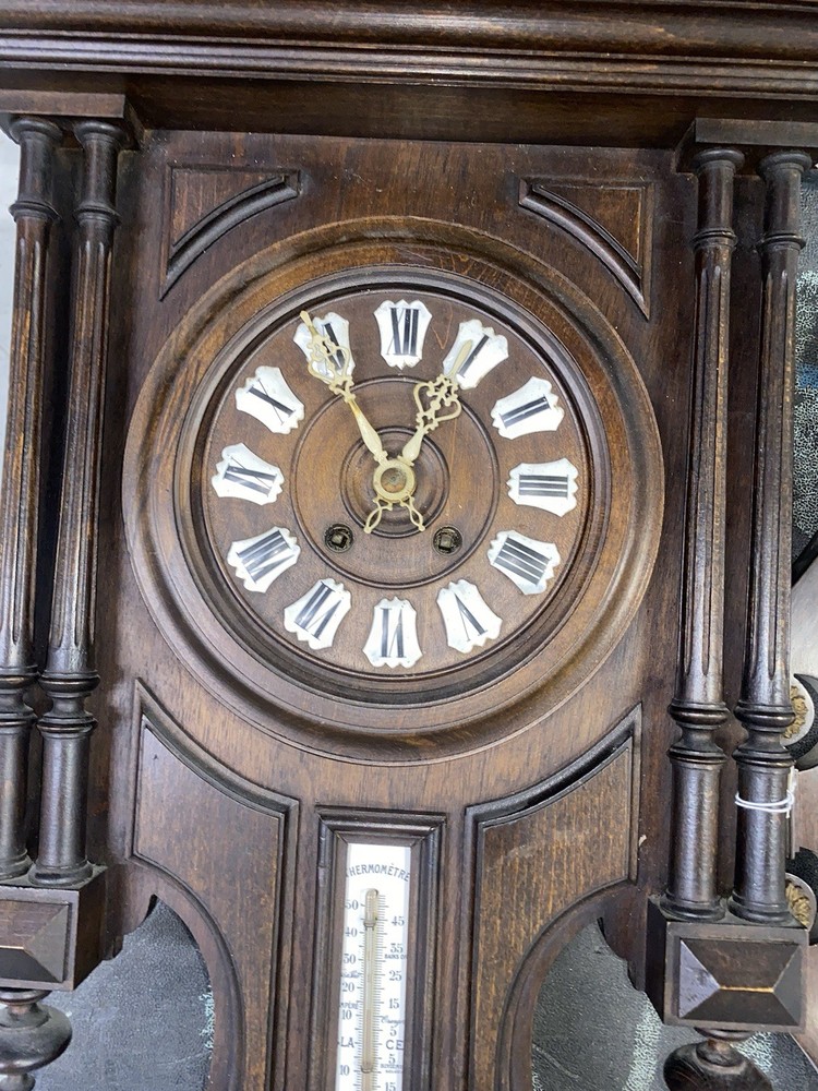 CARVED CLOCK / WEATHER STATION