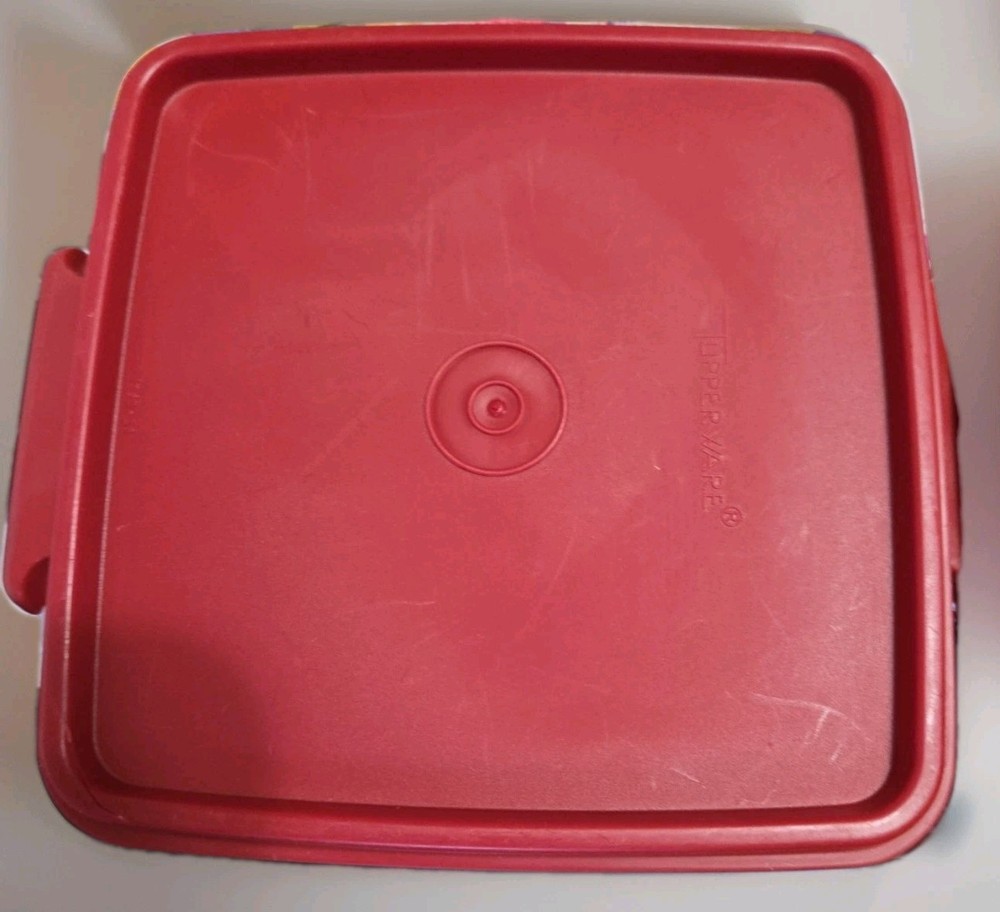2 Vintage Tupperware Set Orange & Red Sandwich Keeper Containers