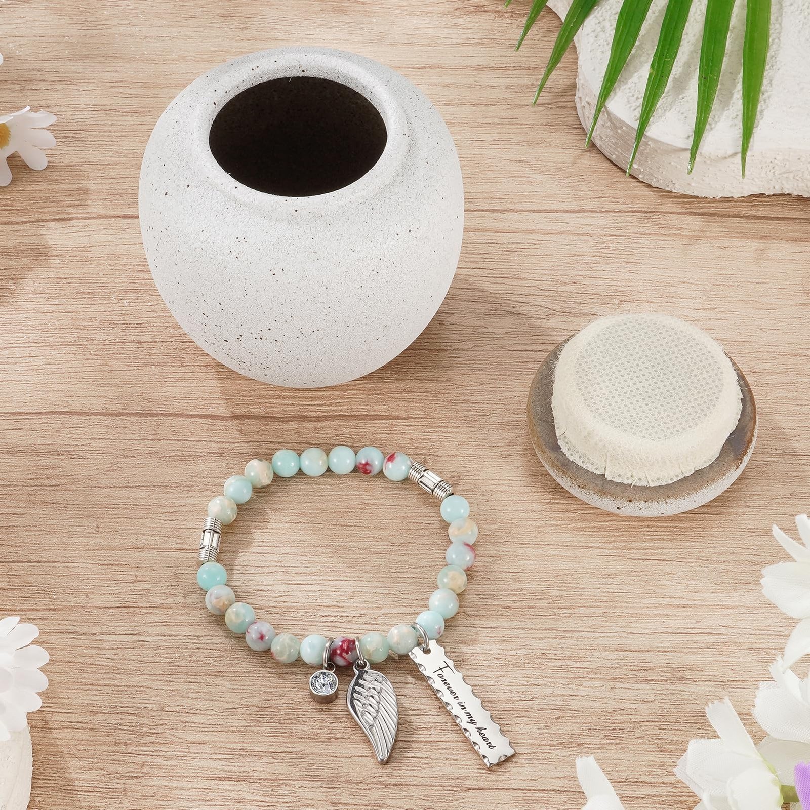 SOITIS Mini Urn for Human Ashes - 2.76 Inches Ceramic Gray+brown