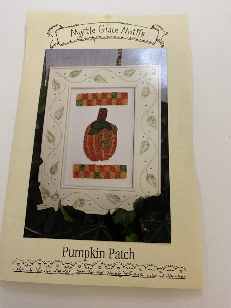 Myrtle Grace Motifs Pumpkin Patch Punch Needle Pattern & Fabric New