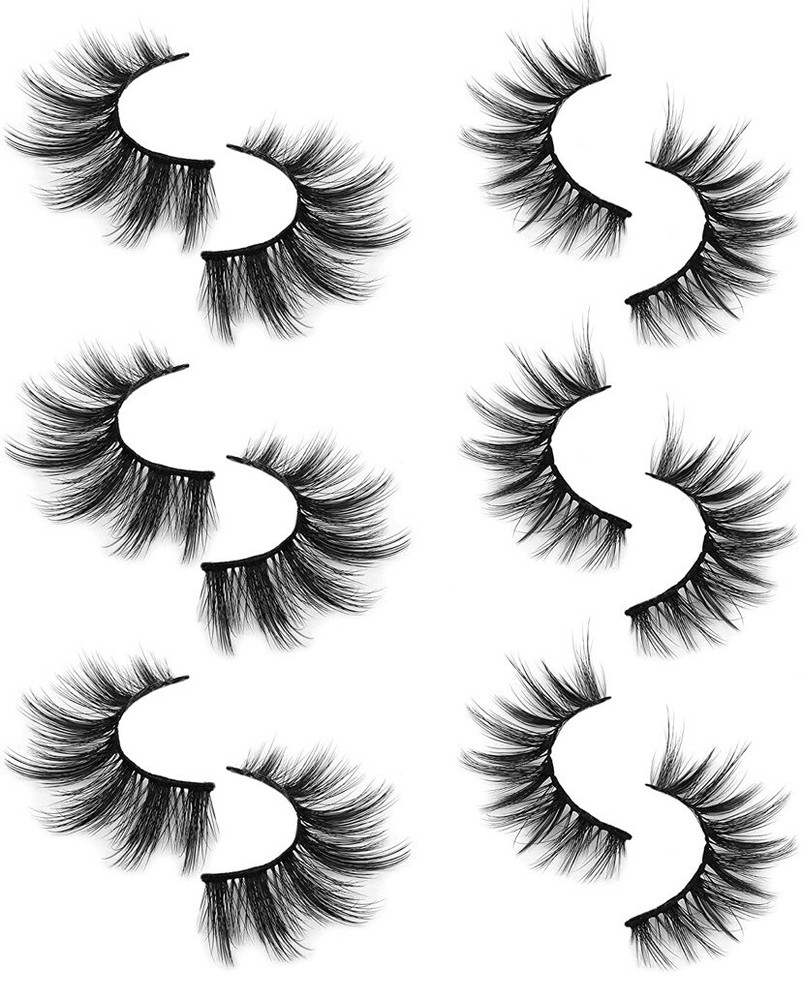 Zanlufly 3D Synthetic Lashes, 2 Styles Mixed Lashes (Wispy & Dramatic)- 6 Pack