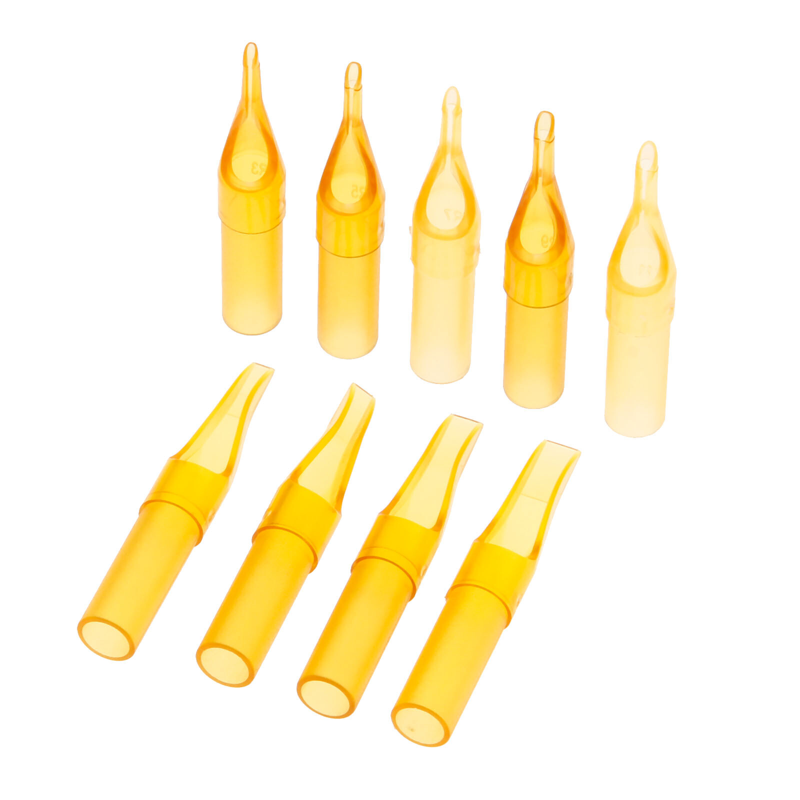 10x Tattoo Disposable Tips 3/5/7/9/11RL Tattoo Machine Nozzle Needle Tube Yellow