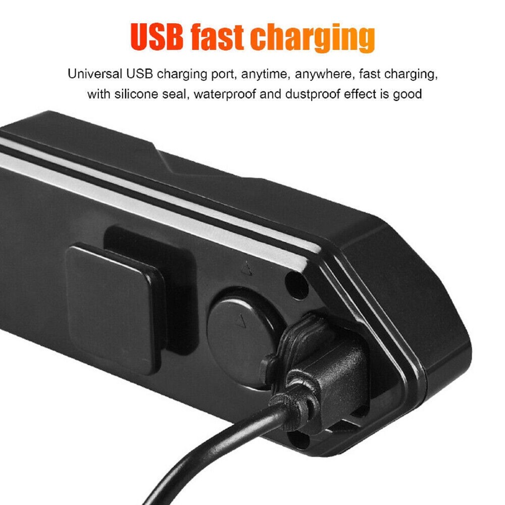 Bicycle Tail Light USB Wireless Remote Control Turn Signal Warning Lamp+Horn
