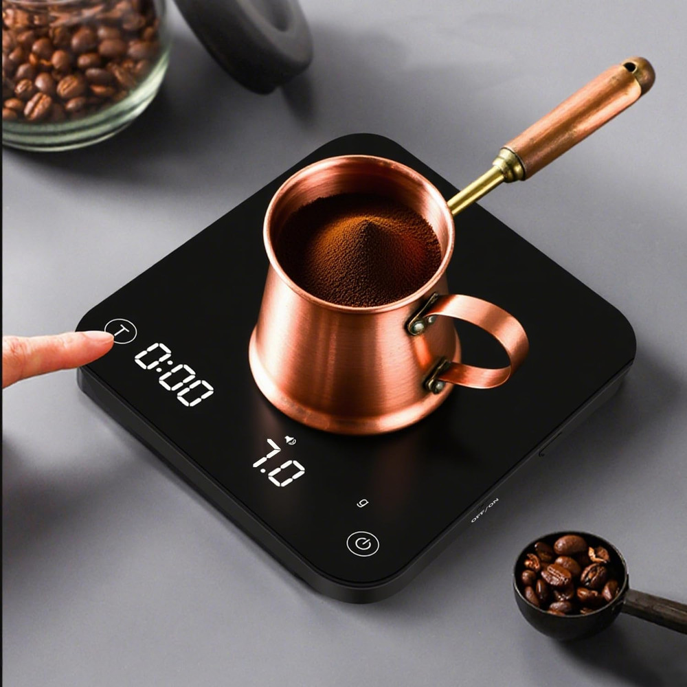 Precision Espresso Scale with Timer, 0.1g-2000g Rechargeable Mini Scale