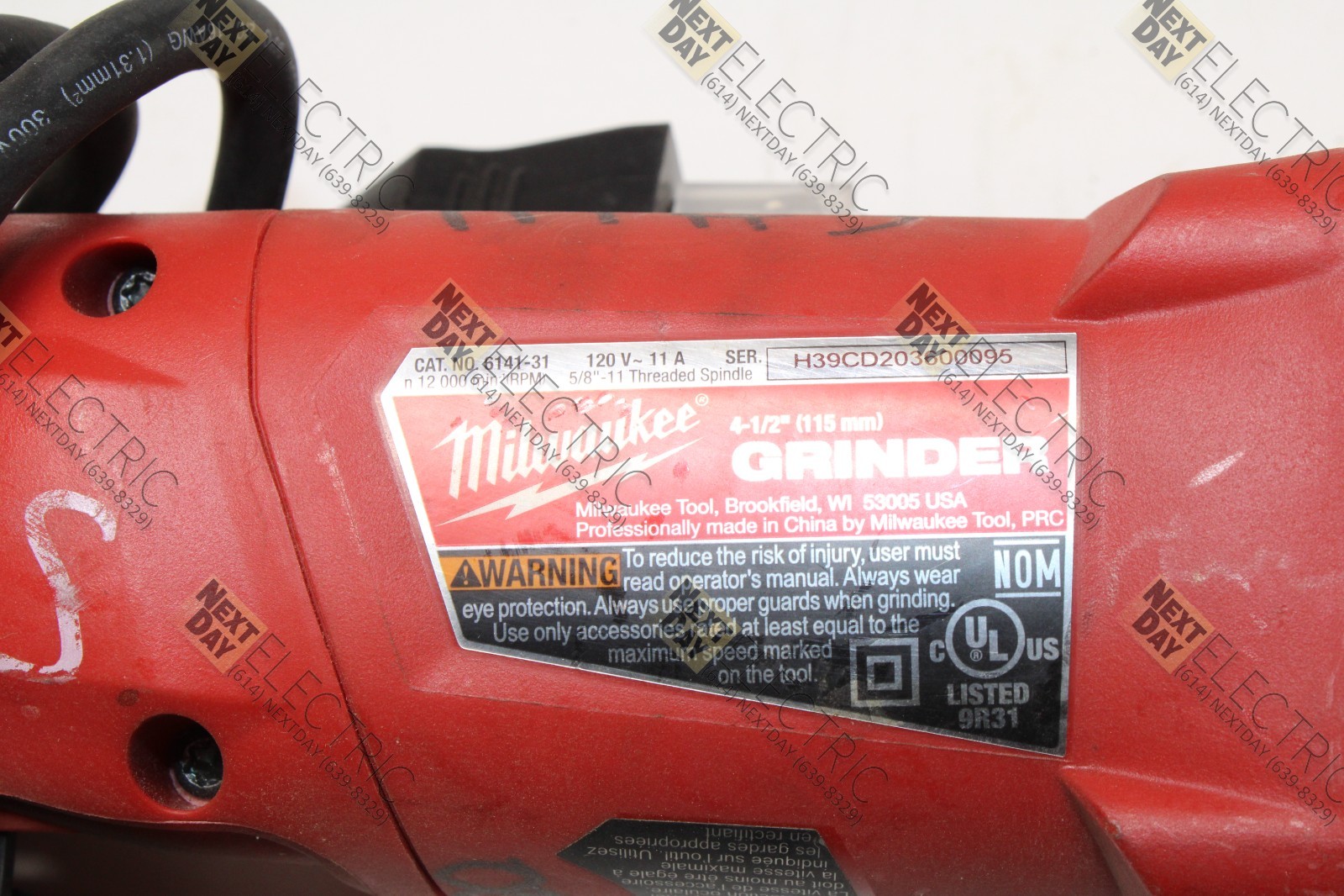 Milwaukee, 6141-31, 4.5" 4 1/2" Grinder 120v 11a (we think they are new)