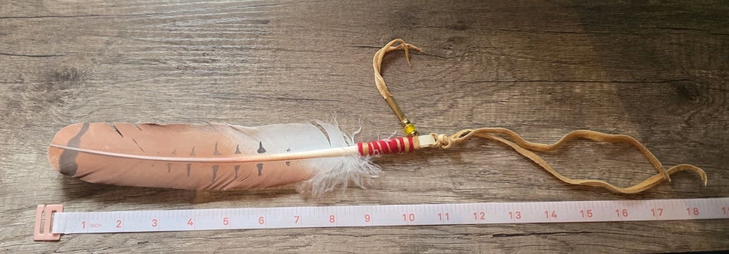 Hawk Feather Hair Tie - Native American - Lakota -Sioux