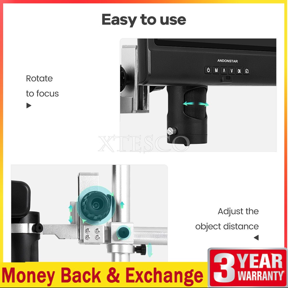 Andonstar AD249-M 10-inch LCD Screen Digital Microscope for Electronics Solder
