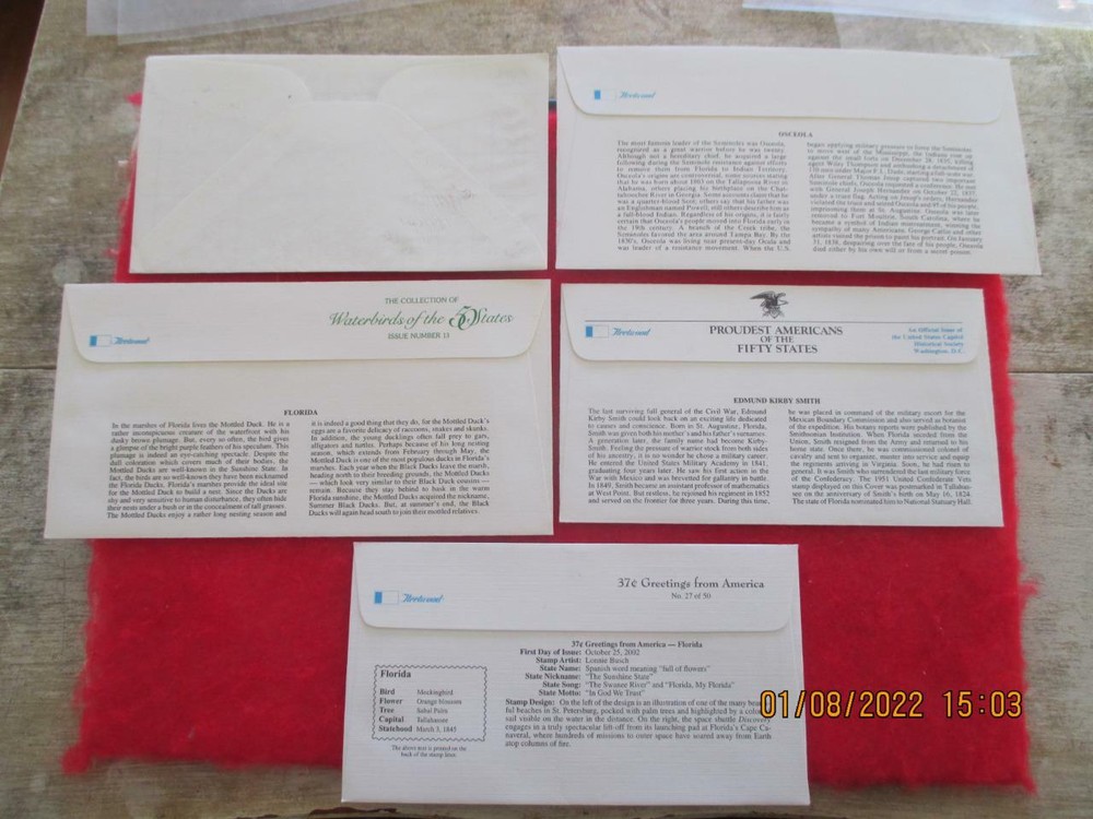Florida: 5 Various First Day Covers