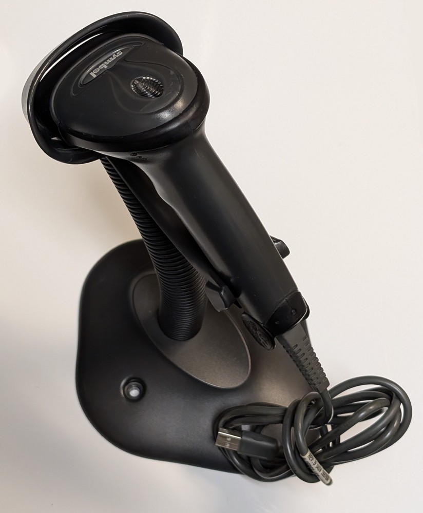 Symbol Technologies LS2208-SR20007 USB Barcode Scanner + Stand