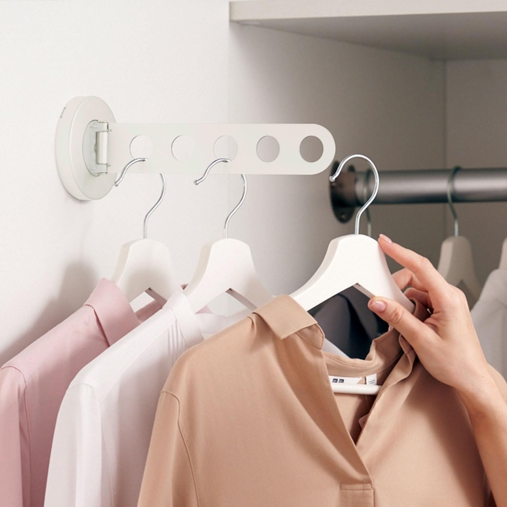 Greatim Laundry Hanger Wall Mount, Wall Mounted Clothes Hanger, Foldable Hang...